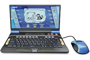 VTech - Genio XL Bilingüe Español-Inglés, Ordenador Interactivo, Juguetes Electrónicos +5 Años, 164 Actividades Educativas, Teclado QWERTY, Ratón, Juegos, Música, Ciencias, Versión ESP