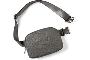 ODODOS Unisex Mini Belt Bag with Adjustable Strap, Pattern Fanny Pack Small Waist Pouch for Workout Running Traveling Hiking, Chocolate, Leopard