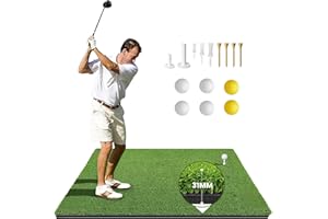 ToVii 5x4ft Golf Hitting Mat | Premium Artificial Turf with Rubber Foam Padding | Golf Mat for Indoor/Outdoor Practice | Come with 2 Rubber Tees, 7 Golf Tees and 6 Golf Balls