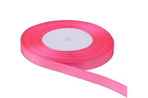 Trimming Shop 10mm x 25 Metres Double Sided Satin Polyester Ribbon Rolls for Gift Wrapping & Packaging, DIY Art & Crafts, Bows, Cake, Christmas, Wedding Card & Home Decorations, Rose Pink