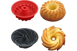 Webake Mini Gugelhupfform Silikon 2 Stück 15 cm Gugelhupf Backform Runde Klein Kuchenform Silikonform für Gugelhupf, Kuchen, 