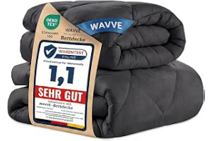 WAVVE Täcke 240 x 260 cm 2 delar inklusive året-runt-täcke 300 gsm sommarfilt 150 gsm = vintertäcke 450 gsm, täcke mikrofiber