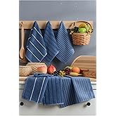 Mira Home 6-Piece Hand Face Kitchen Towel Set Sophia 30 X 50 Cm (Navy Blue)
