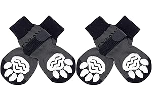 EXPAWLORER Anti Slip Dog Socks with Grips - Dog Paw Protectors Injured Care Stop Licking Traction Control, Indoor Dog Boots with Adjustable Strap Fit for Puppy Small Medium Large Dogs