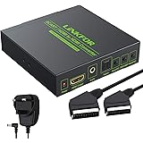 LiNKFOR SCART to HDMI Converter SCART + HDMI to HDMI Converter Adapter Supports RGB and CVBS Video Signals to HDMI 720P/1080P