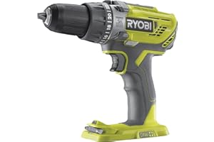 Ryobi R18PD3-0 Trapano Avvitatore a Percussione a Batteria 18V ONE+, Batteria non Inclusa, con Luce LED, 2 Velocità, per Legno, Metallo e Muratura