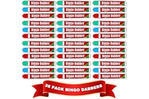Great British Home Bingo Dabbers Big Pack of 36 (3pk x 12 in Bright Red, Blue, and Green) - Non-Drip Bingo Pens and Dabbers for Bingo Nights with Family and Friends