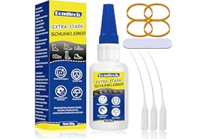 BONDTECH Schuhkleber Extra Stark 30 g, Wasserfest Schuhsohlenkleber, Schnell Trocknend Kleber Schuhsohle, Anti-Trocknungsspitze, Kleber für Schuhe & Sportschuhe, Stiefel, Sandalen, Lederkleber