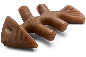 Benebone Juguete masticable Indestructible de Espina de Pescado para masticadores agresivos, rompe el aburrimiento Resistente de Larga duración para Perros, Sabor a salmón Jack Real, para Perros