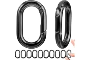 TUCNOEU 10 sztuk małych karabińczyków 1 cala, czarny karabińczyk do wspinaczki, pierścień o-ring, mały karabińczyk, czarny, nadaje się do breloczków do kluczy samochodowych i portmonetek, części zamiennych