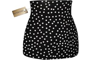 belldessa Jersey Baumwolle - schwarz weiß gepunktet/Punkte - Nierenwärmer/Rückenwärmer/Bauchwärmer/Shirt Verlängerer - Größe: Damen Frauen XL - ideal auch für B..