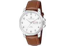 TIMEWEAR Analog New Track Number Dial Day Date Functioning Brown Leather Strap Watch for Men