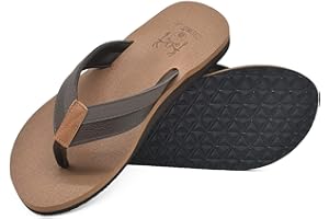 KuaiLu Infradito Uomo Estive Comode Pelle Ciabatte Supporto Arco Plantare Spiaggia Piscina Sandali Cuoio Mare Leggere Antiscivolo Gomma Suole