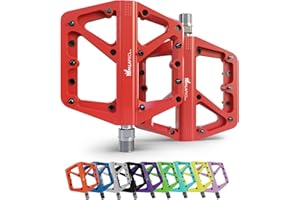 IMPALAPRO - Pedali MTB Flat In Nylon Asse 9/16" Universali Sealed Cuscinetto - Pedali Bici Antiscivolo - Pedali Bici Corsa - Pedali BMX - Pedali Bicicletta - Pedali Flat Mtb