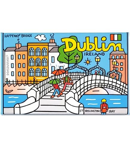 Dublino, Irlanda, magnete per frigorifero da viaggio, souvenir per