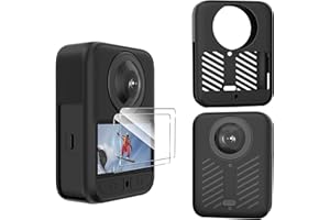 Heioloo Coque pour DJI Osmo 360 Case, Etui en Silicone et Protection d'écran pour DJI Osmo 360, étui de boîtier pour caméra d'action, Mini (Noir) Kit d'accessoires