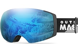 OutdoorMaster Masque de Ski Pro - Lunettes de Ski Frameless, Lentille Interchangeable 100% Protection UV400 Masques de Snowboard pour Hommes & Femme,Garçons et Filles