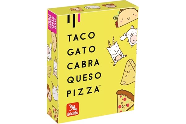 Ludilo - Taco Gato Cabra Queso Pizza | Juegos De Mesa | Juegos De Mesa Niños 8 Años O Más | Juego De Cartas con 60 Cartas | Regalo Niño 8 Años O Más De 3 A 8 Jugadores