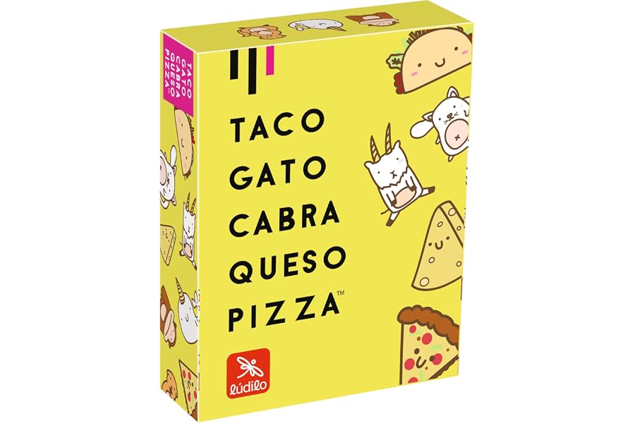 Ludilo - Taco Gato Cabra Queso Pizza | Juegos De Mesa | Juegos De Mesa Niños 8 Años O Más | Juego De Cartas con 60 Cartas | R