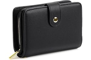 GAEKEAO Portafoglio Donna Piccolo Bloccaggio RFID Portamonete con Cerniera e chiusura a Scatto Scomparti per Carte Multipli Porta Carte di Credito