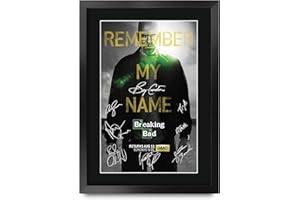HWC Trading Breaking Bad Geschenke Gedrucktes Signiertes Autogramm Poster für Fans von Fernsehn Memorabilien - A3 Gerahmt