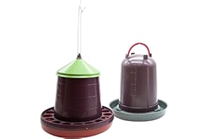 FINCA CASAREJO Pack Comedero Gallinas + Bebedero Gallinas - Plástico Reciclado para Gallinero Ecológico - Tolva 2kg + Bebedero 3L para Aves de Corral