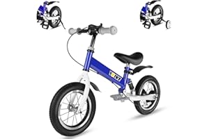 YBIKE Laufrad 2 in1, kinderfahrrad Mit Pedalen, Stoßdämpfern, Schutzblechen,12 14 Zoll laufräder Geeignet für Kinder Von 2-7 Jahren 4 Farben Ausbildungsfahrzeuge