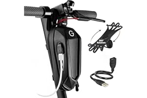 Grinada® Borsa per monopattino elettrico con porta USB, 2/3 L, accessorio per riporre borsa anteriore, banana compatibile con monopattino elettrico Xiaomi, Ninebot, Ducati, Kickscooter