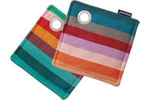 ‎REMEMBER REMEMBER Topflappen Nr. 2 - 2er Set - 100% Baumwolle - Gestreife Topflappen