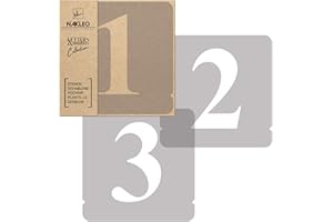 NAKLEO Numéro Pochoirs pour Peinture 12 Pcs, 5cm Chiffres & Signes Times Roman, Modèle en Plastique, Réutilisable, DIY Bricolage Artisanat Décoration a Peindre, Mur Bois Tissu Meuble