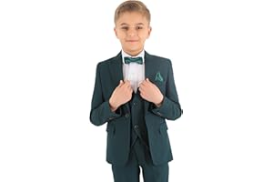 SIRRI Costumes de Mariage Slim Fit pour garçon, Ensemble Complet de 8 pièces texturées à Chevrons