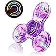 SCIONE Crystal LED Light Fidget Spinner for Kids,LED Light up Fidget Toy for Toddlers,Glow in The Dark Party Supplies Stress Relief Gifts for Children Adults（Crystal-Purple）