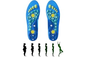 PERECHGES Semelle Magnétique, 1 Paire Semelles Acupression Pour Homme et Femme, Semelles Magnétiques pour Soutien Voûte Plantaire, Semelles Gel Assage Soulager Fatigue Douleurs Des Pieds (Gris, 40-43)