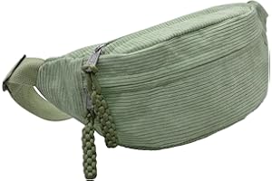 FENGQQKJ Bauchtasche Cord Damen Umhängetasche Cords mit Schultergurt Einstellbar Modische Cord-Hüfttasche Freizeit Sport Hüfttaschen Grün Crossbody Bag für Damen, Herren