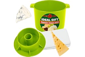 PETRISTOR Moule à fromage pour fromage faisant du fromage avec suivi Vert 1/2 gal - Fournitures de fromage - Moule à fromage - Panier de fabrication de fromage - Molde Para Queso Casero - Fromage Press