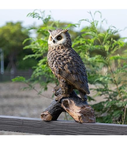 Ugold - Solar powered garden owl with motion detection, rotating