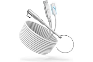 KIWI design Link-Kabel mit Ladefunktion 5M Kompatibel mit Meta Quest 3s Quest 3 Quest 2/Pro/Pico 4 Zubehör und PC/SteamVR, USB 3.0 zu USB C Link-Kabel mit 5 Gbps High-Speed für Erweitertes Gameplay
