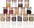 GoMaihe 100ML Vorratsdosen 15er Set, Vorratsdosen Glas Gewürzgläser Luftdicht Glasbehälter aus Glasdose Mit Deckel Set, Vorratsdosenset Glas Aufbewahrung Küche Tee Gewürzgläser