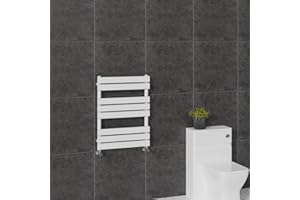 WarmeHaus Scaldasalviette riscaldato a pannello piatto scaletta Rad 800 x 600 mm per bagno riscaldamento centralizzato scaldasalviette bianco