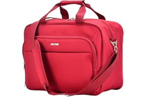 Bontour AIR Handgepäck Kabinentasche WizzAir/Vueling/Volotea Reisegepäck 40x30x20cm, Tasche für unter dem Sitz, Flugtasche, Sporttasche, Wochenendtasche (Rot, 40x30x20 cm)