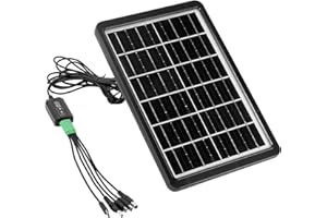 QWORK® Small Solar Panel Charger Portable USB Solar Panel, 6V 8W 1.6A, for Camping Hiking Outdoor Activities