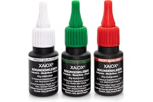 XAiOX Superlim set – tunna, medelflytande, tjockflytande i UV-skyddande flaskor extremt starkt grepp toppkvalitet, 3 stycken