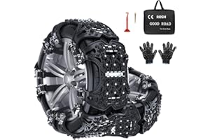 YeXhot Catene Da Neve Universali, 6 Pezzi Catene Neve, Larghezza Pneumatici 165-285 mm, Adatte Per PKW, SUV, LKW, MPV, ATV, 2 Minuti Installazione E Smontaggio Rapidi