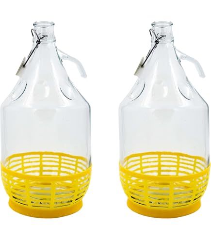 Lot De 6 Ballons De Fermentation 5 L Avec Fermeture à Étrier - Bouteilles En Verre Pour Vin Et Liqueurs