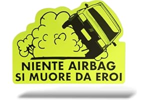 Erreinge® Adesivo Giallo Fluo 10 cm Fiat Panda Divertente Sticker stampato per Auto Moto Parete Paraurti Computer Portatile Bagagli Biciclette