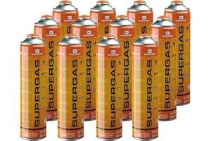 KEMPER - Pack 12 Cartouches Gaz 330g Mélange Butane Propane Haute Performance Valve de Sécurité 7/16'' Vissable pour Désherbeur Thermique Chalumeau Réchaud Camping et Soudure