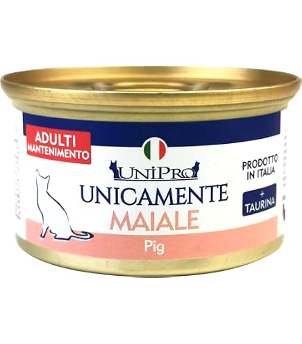 Monge Monoprotein Umido Per Gatti – 24 Scatolette 80g, Gusti Maiale, Bufalo, Manzo, Grain Free