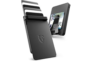 TRAVANDO SLYDE Aluminium Kartenetui mit RFID Schutz - Kartenhalter mit Geldklammer für 7 Karten - Kreditkartenetui Portmonee Herren Slim Wallet (5-6 Karten)