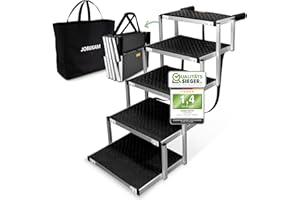 JOBUKAM Hundetreppe Auto 65cm - 5-stufige Hundetreppe Große Hunde bis 70kg - Extra Stabile Hunderampe Auto Klappbar - Perfekte Einstiegshilfe Hund Auto - Rampe Hund, Hunderampen, Hundetreppen, Hundeleiter