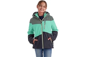 Killtec Mädchen Kow 170 Grls Jckt Funktionsjacke mit Kapuze und Schneefang/Outdoorjacke ist wasserdicht
